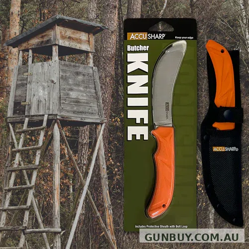 AccuSharp Butcher knife (orange) with Sheath
