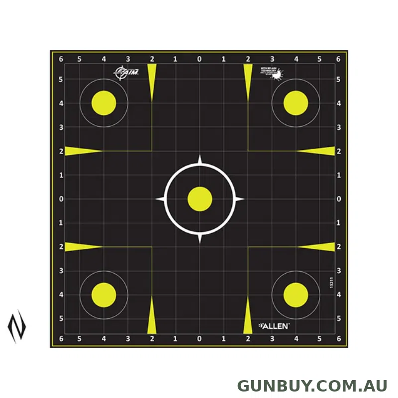 Allen EZ Aim Splash Non Adhesive 12" Sight In Grid Target 12pk