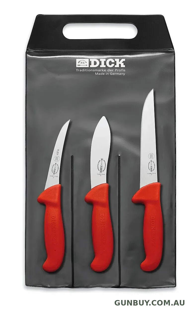 F.DICK Knife Set "Hunt Indoor" 3PCE Red