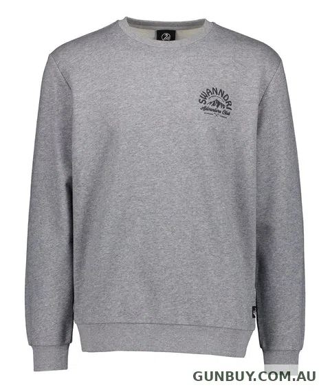 Swanndri Mens Summit Crew Sweater Mid Grey Marle