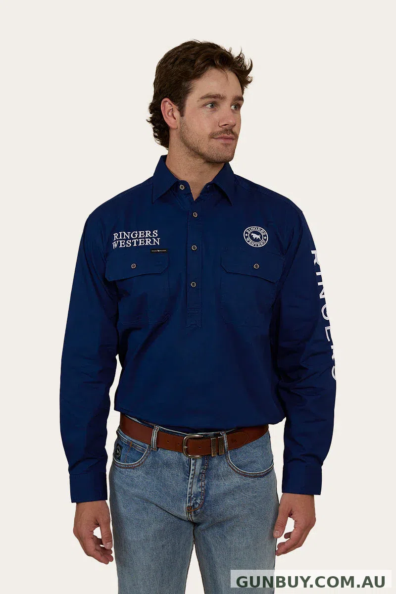 Ringers Western Mens Hawkeye Half Button Work Shirt