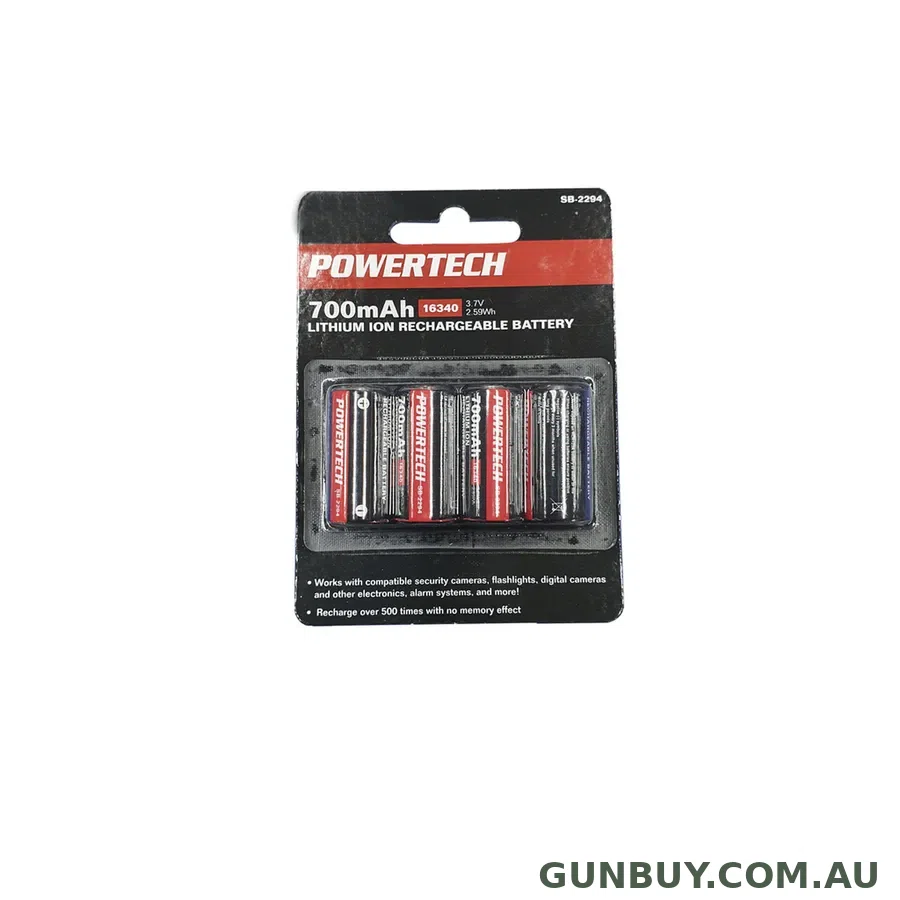 Powertech Rechargeable Battery 4pk CR123A
