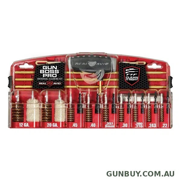 Real Avid Gun Boss Pro Universal Cleaning Kit .22-.45 Cal 12ga & 20ga