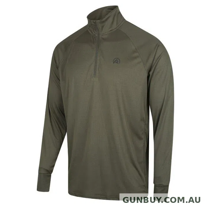 Ridgeline Men's Performance Quarter Zip Longsleeve Tee (Forest)