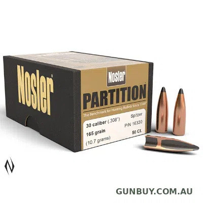 Nosler 30 Cal 165gr Partition Projectiles (50pk)