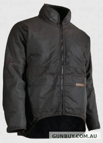 Styx Mill Oilskin Brown Fur Lined Long Sleeve Jacket