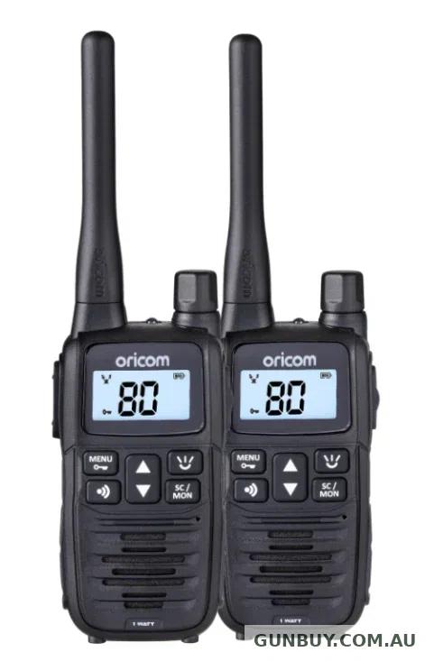 Oricom UHF Handheld Radio 1 watt Twin pack Black