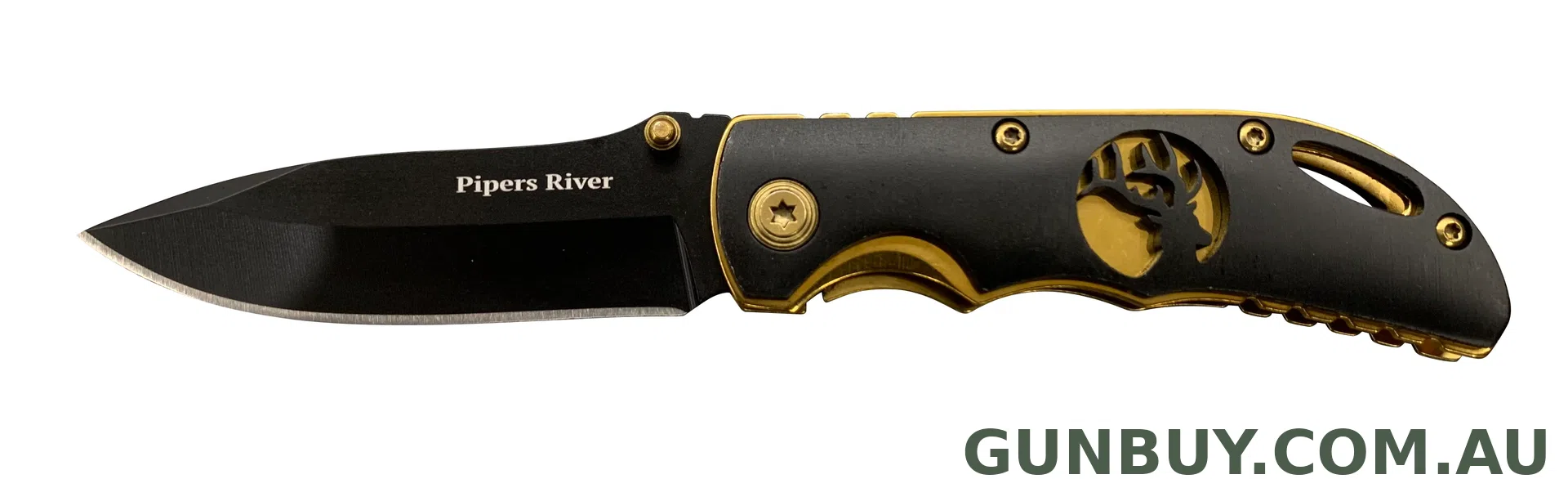 Piper River Elk Folder Black / Gold 89mm (PR134)