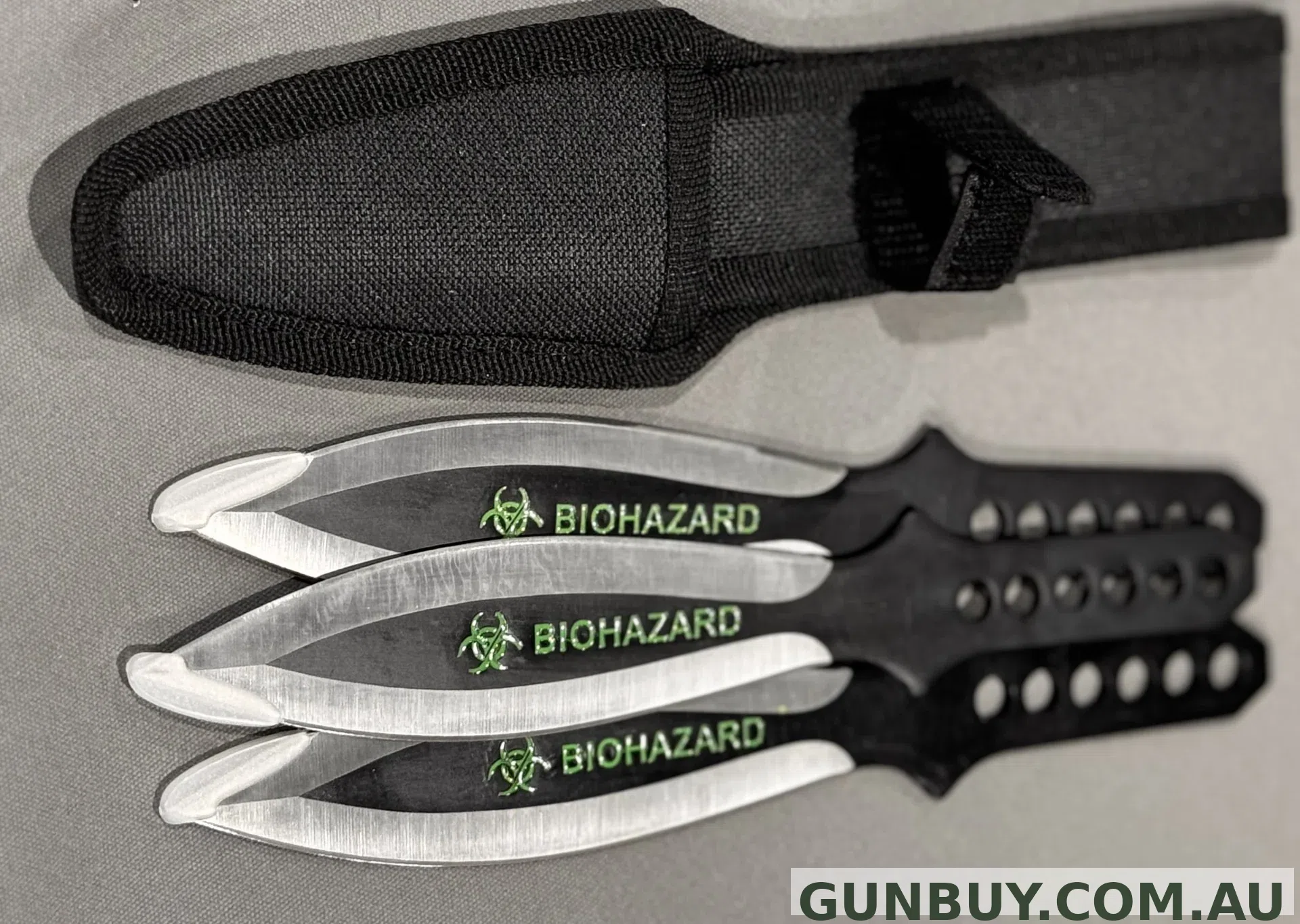 Biohazard Set of 3 Throwing Knives (A80663B)