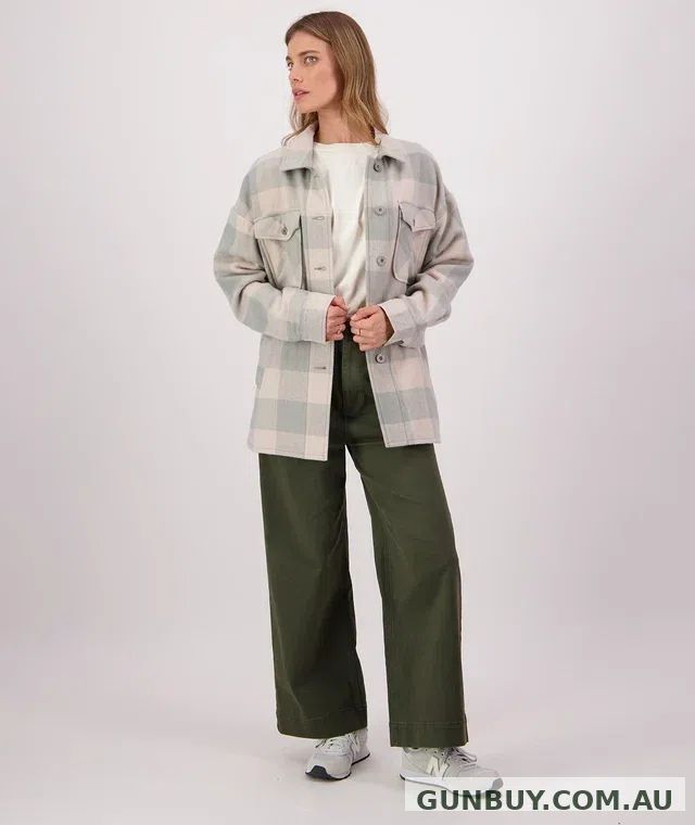Swanndri Harbourage Lite Jacket Seafoam Ecru Check
