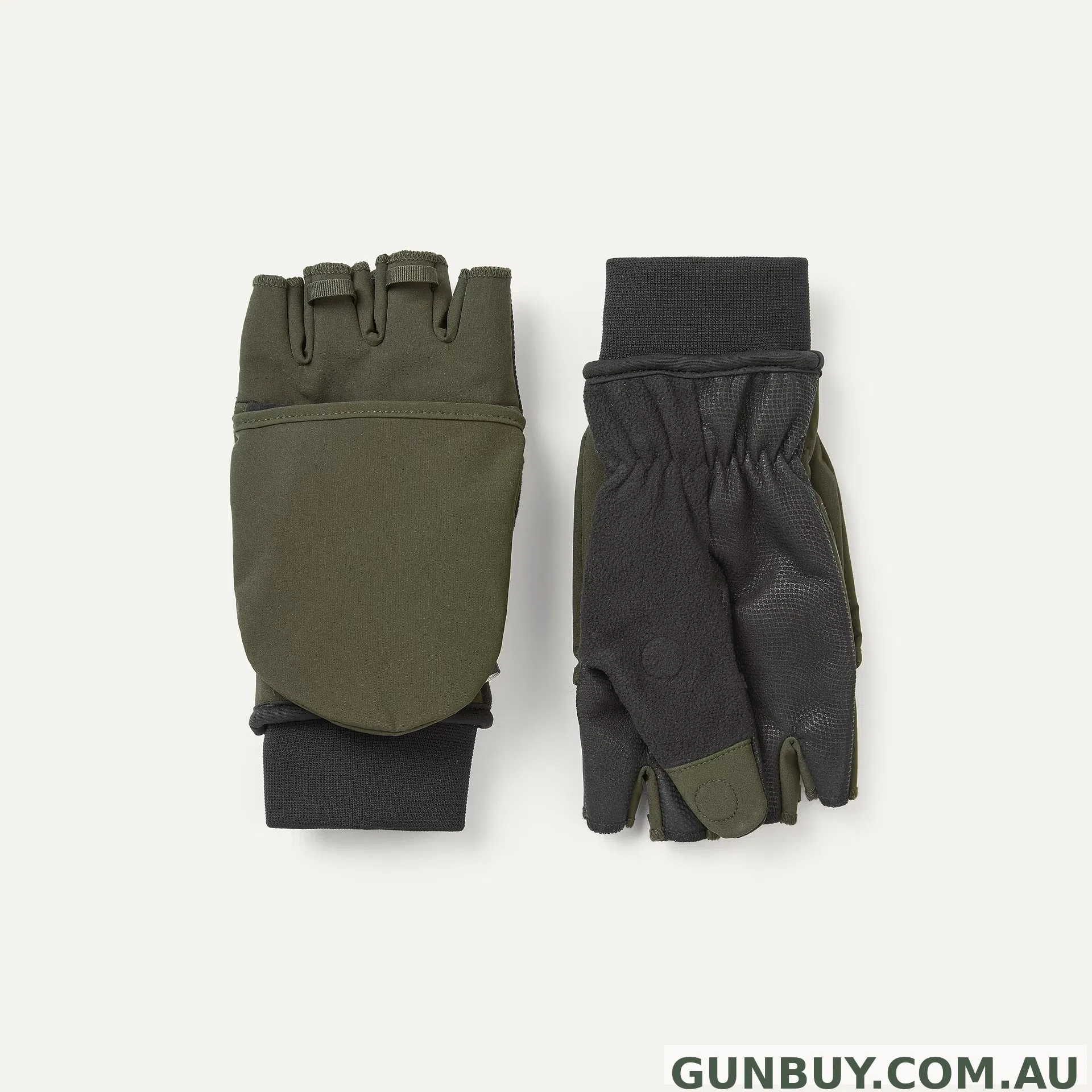 Sealskinz Walpole Windproof Cold Weather Convertable Gloves Olive Green/Black