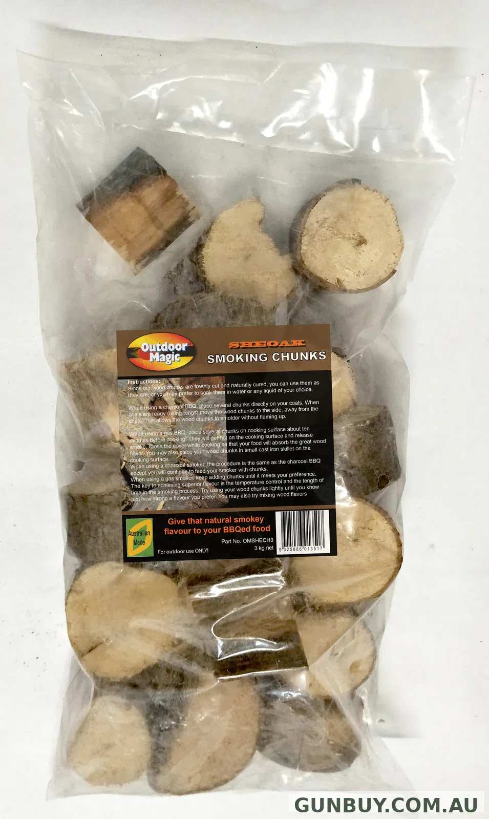 Outdoor Magic 3kg Wood Smoking Chunks