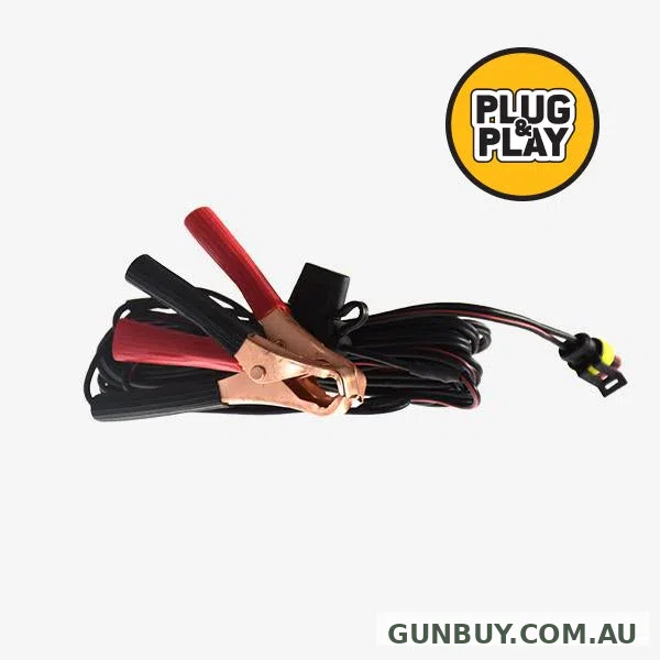 LIGHTFORCE Alligator Clip Lead with Inline Fuse and AMP plug