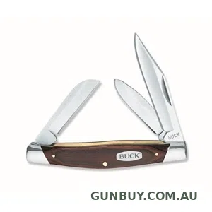 Buck Stockman Woodgrain 3 Blade Folding Knife