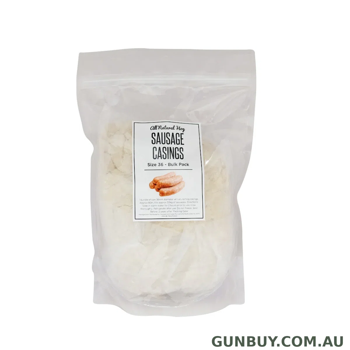Misty Gully All Natural Hog/Pig Sausage Casings Size 36 Bulk Pack