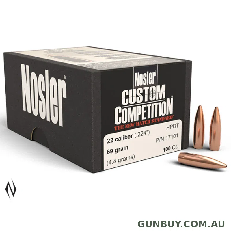Nosler Custom Competition 22lr 69gr Projectiles 100 pk