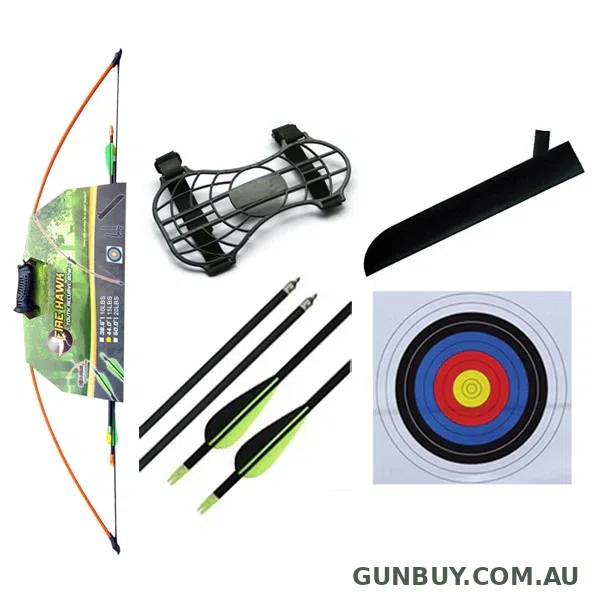 Redzone FIRE HAWK Fibreglass Longbow Archers Set