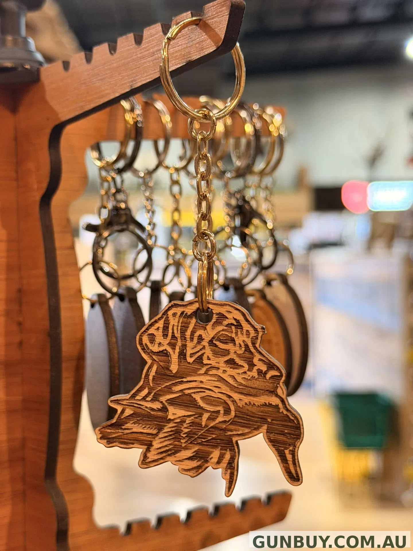 Sports Hut Etched Timber Key Ring