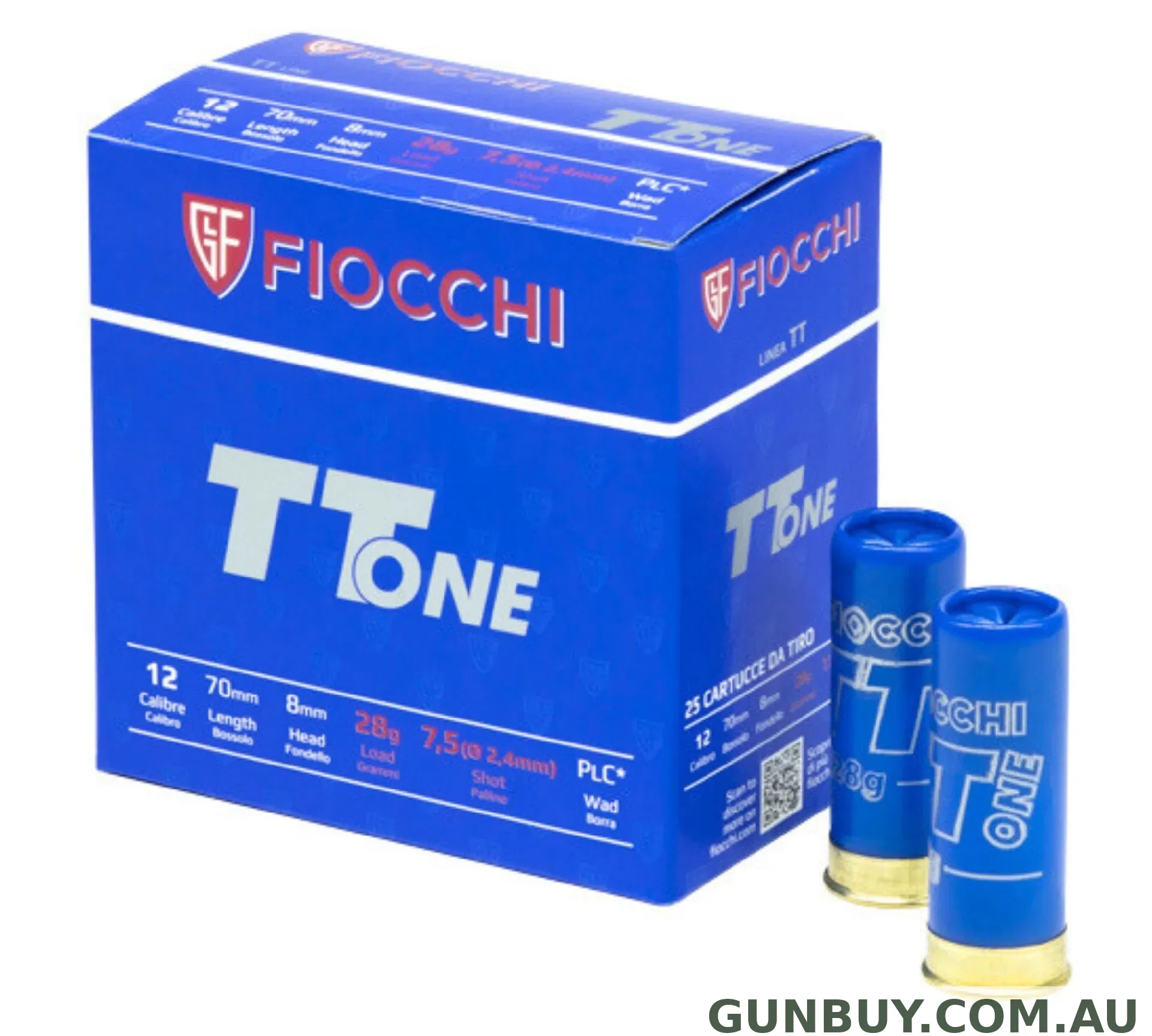FIOCCHI TT ONE 28GR #7.5 1300 FPS (250 SLAB)
