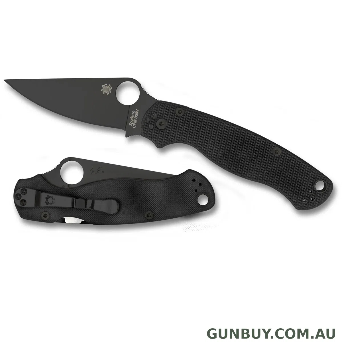 Spyderco PARA MILITARY 2 G10 BLACK - BLACK PLAIN BLADE