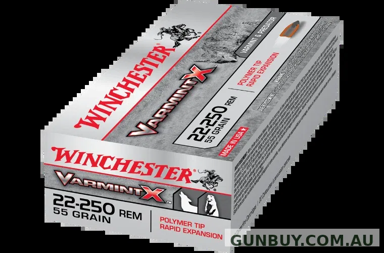 Winchester 22-250 Rem Varmint X 55G Poly Tip