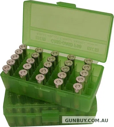 MTM 50RD AMMO BOX PISTOL 10MM / 45ACP