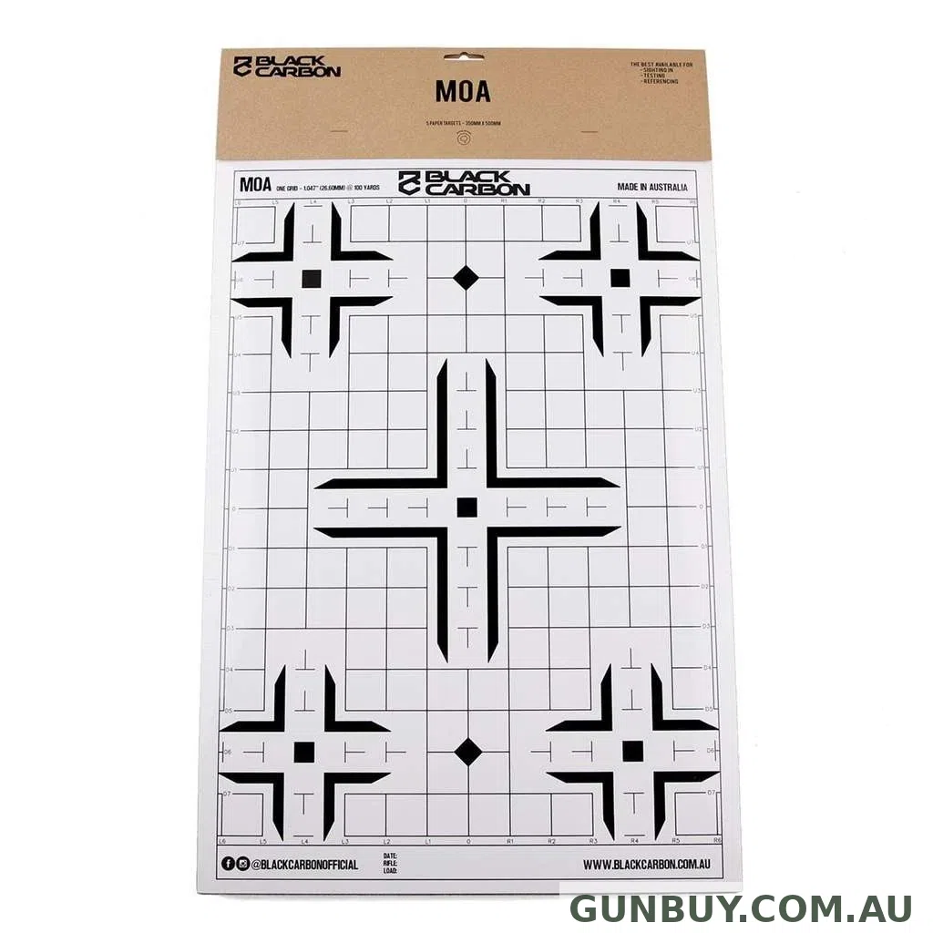 BLACK CARBON PAPER TARGETS - MOA (5pk)