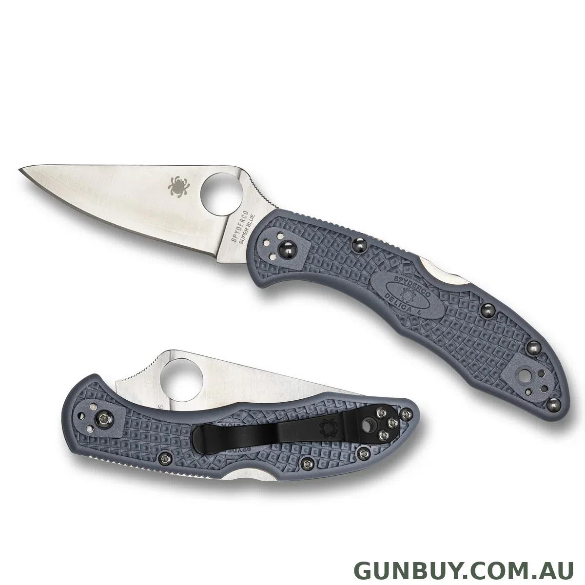 SPYDERCO DELICA 4 LIGHTWEIGHT GREY FLAT GROUND - PLAIN BLADE