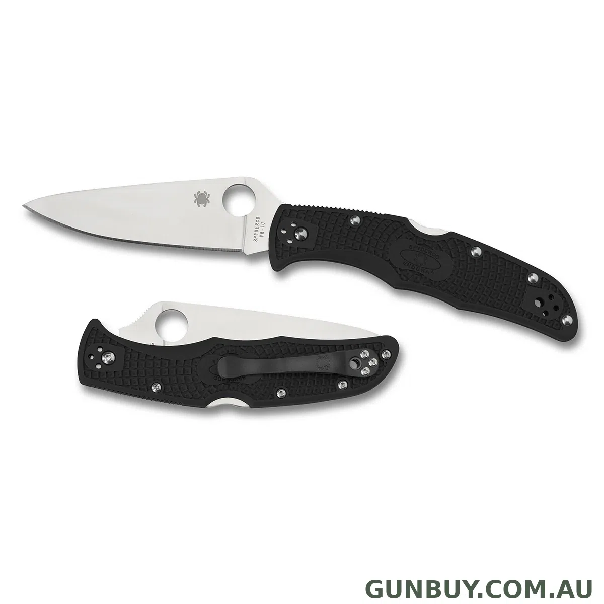 Spyderco ENDURA 4 LIGHTWEIGHT BLACK FLAT GROUND - PLAIN BLADE