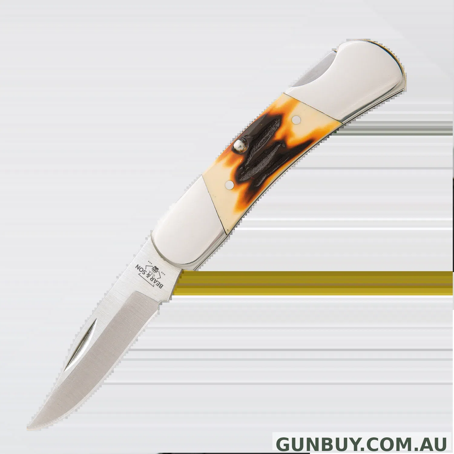 BEAR & SON 3" STAG CLIP-POINT KNIFE