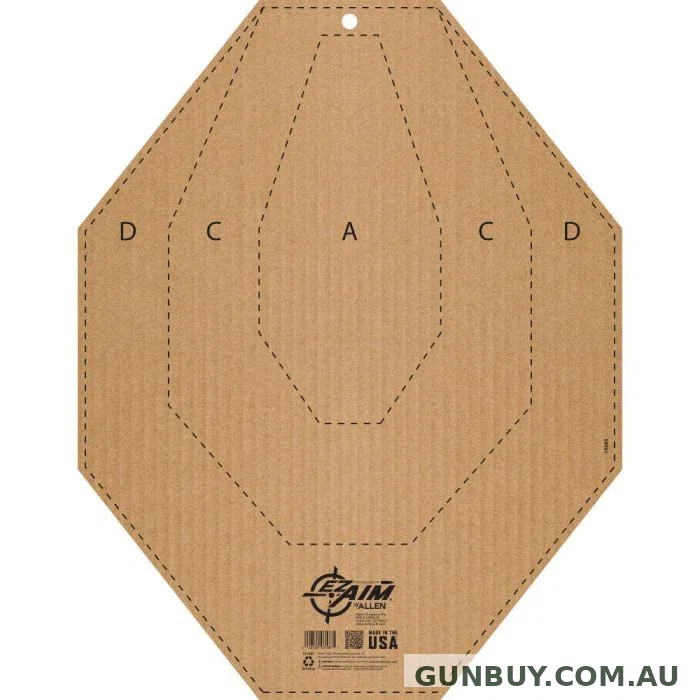 ALLEN EZ AIM CORRUGATED TARGET IPSC CL USPSA SILHOUETTE 14X22