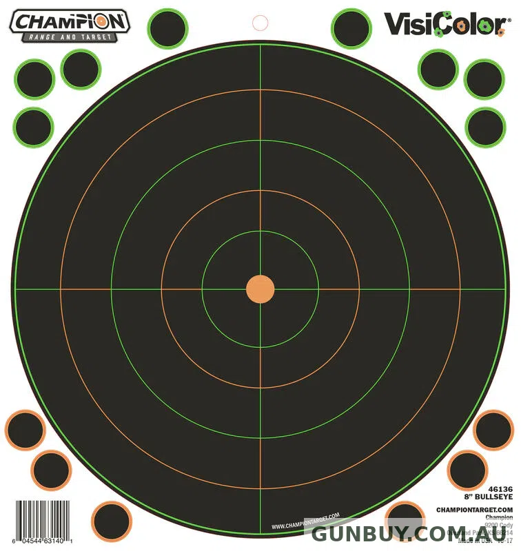 CHAMPION VISICOLOR ADHESIVE 8" BULLSEYE TARGET 5PK