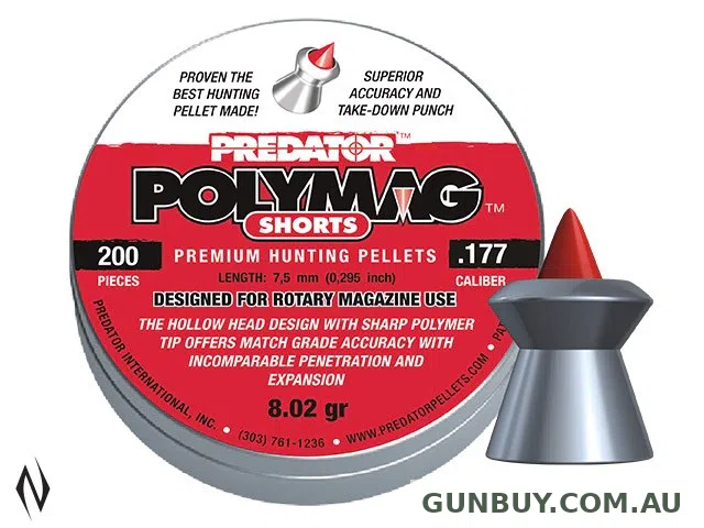 Predator Polymag Pellets 177 Cal 8GR 200 PK - Shorts
