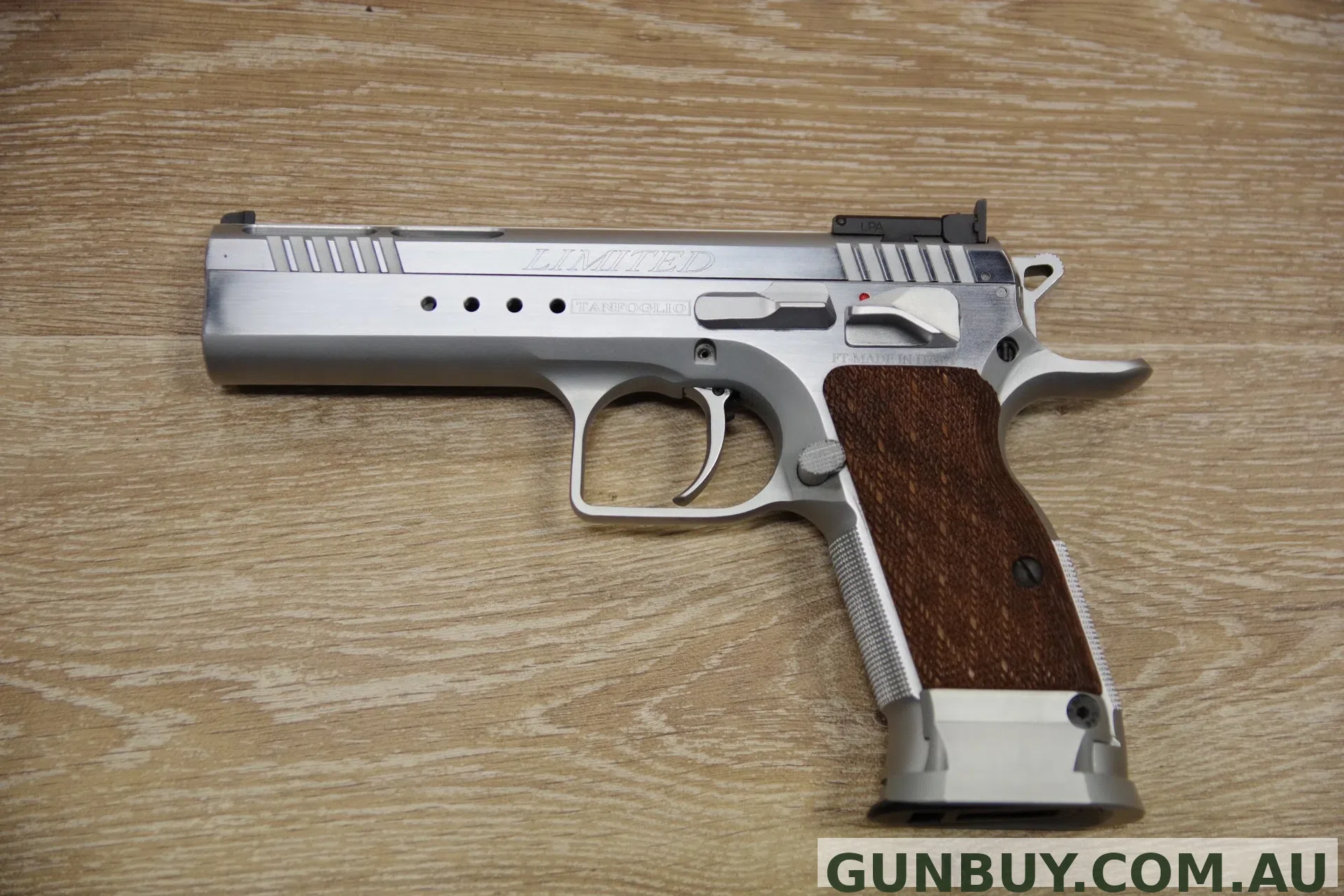 THE ADELAIDE GUN SHOP PTY LTD S/H TANFOGLIO LIMITED CUSTOM SEMI AUTO PISTOL 9MM (FZ111)