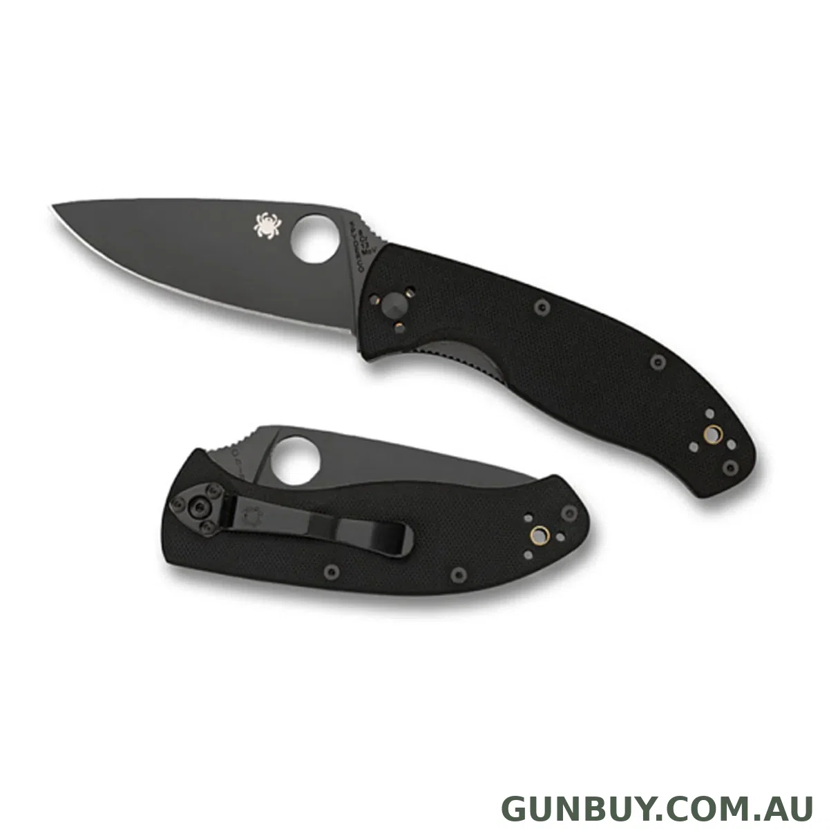 Spyderco TENACIOUS G10 BLACK - BLACK PLAIN BLADE