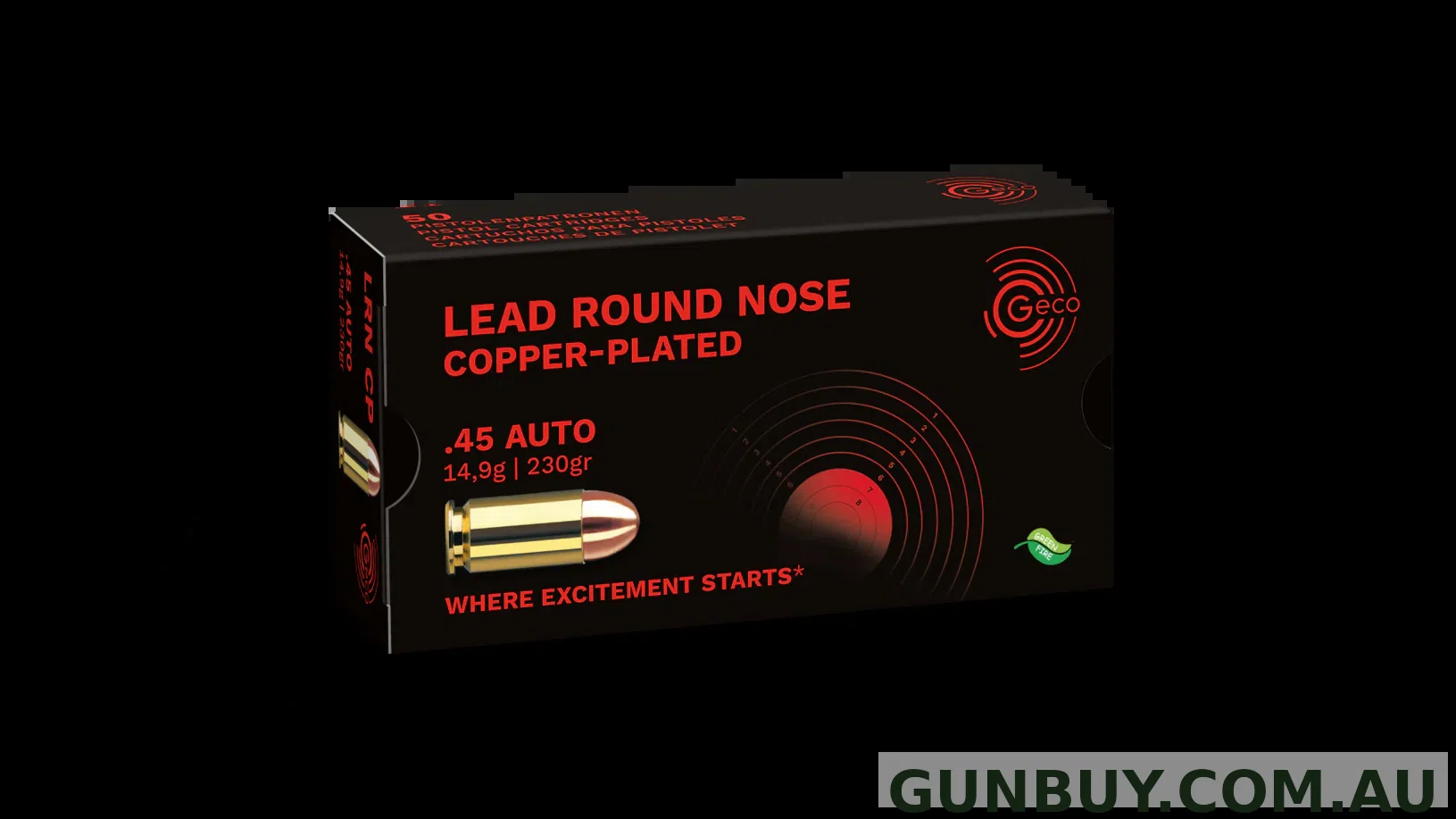 Geco 45 ACP 230GR Copper-Plated LRN