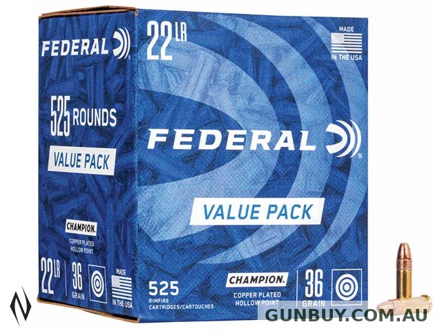 FEDERAL 22LR 36GR HP HV CHAMPION 1260FPS (525PK)
