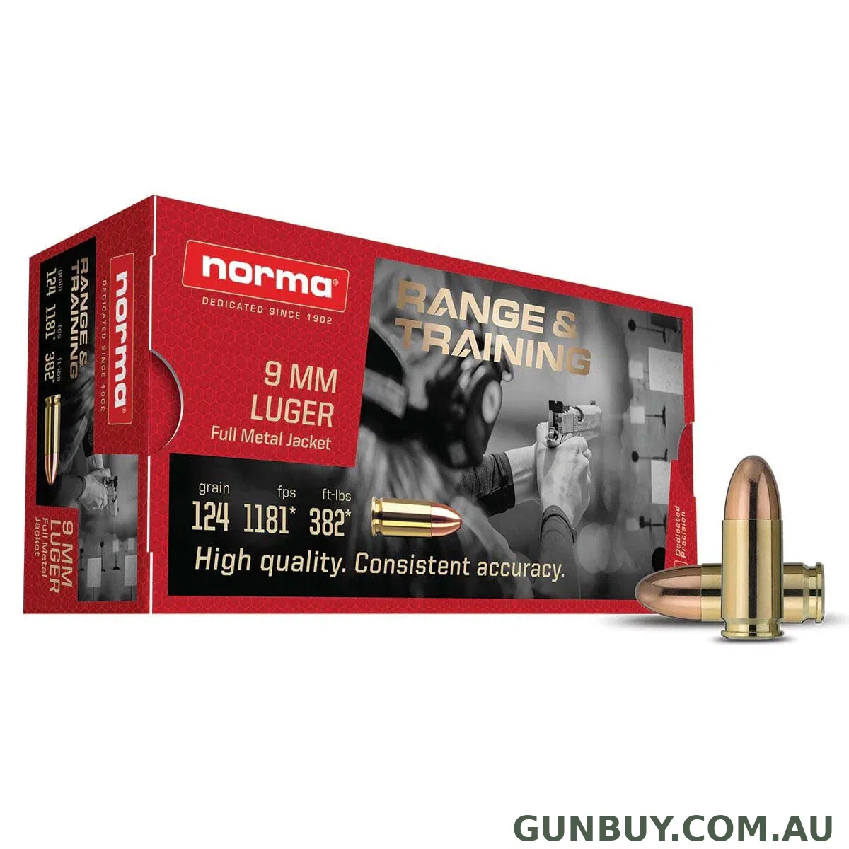 Norma 9mm Luger 124gr FMJ (50pk)