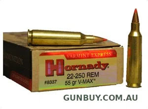 Hornady 8337 22-250 REM 55 GR VX