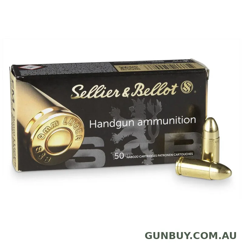 Sellier & Bellot 9mm Luger 115 Grain FMJ Ammo 50 Rd #V310452