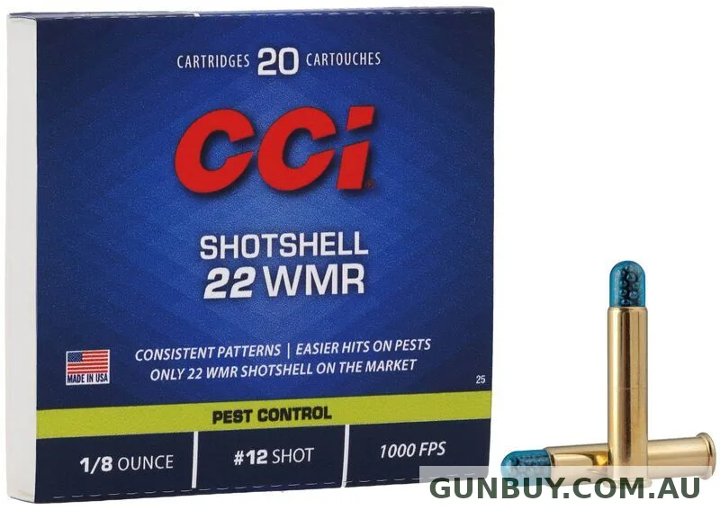CCI 22wmr Shotshells For Varmint Control, 20 Rounds Pack, 1000 Fps #c25