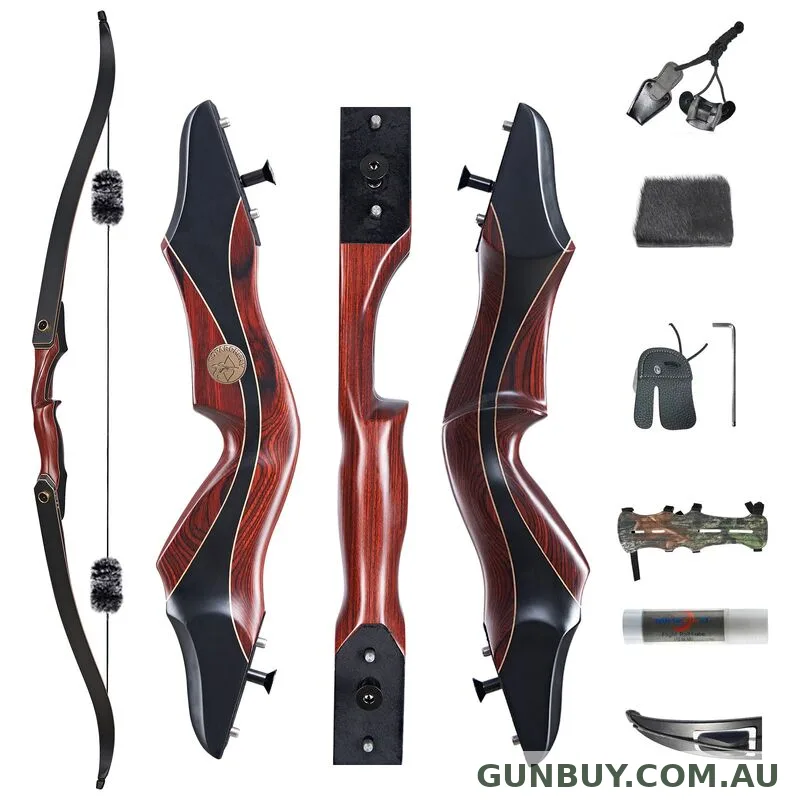 Epicshot 60 Wood Laminated Takedown Recurve Hunting Bow Kit 25-50lbs