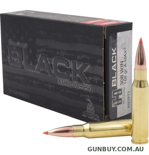 Hornady Black 80971 308 Win 168gr A-MAX 20 Rounds