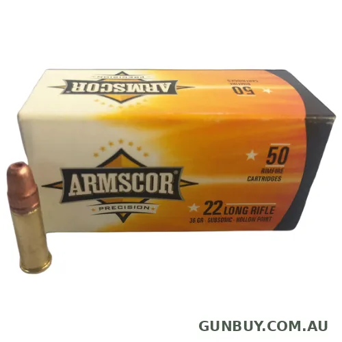 Armscor .22LR Subsonic 40gr Hollow Point Ammunition 50 Rounds